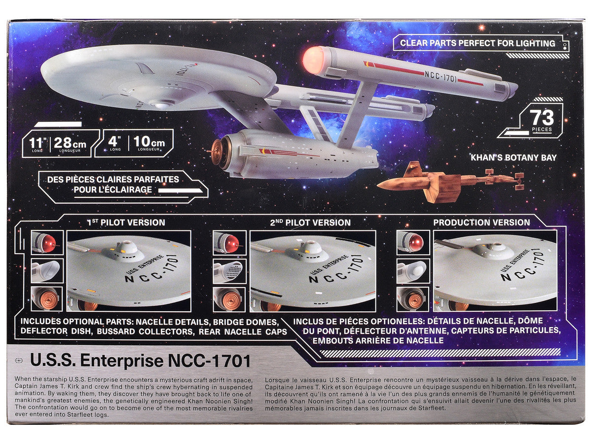 Skill 2 Model Kit U.S.S. Enterprise NCC-1701 Spaceship "Star Trek" (1966) TV Series 1/1000 Scale Model by Polar Lights