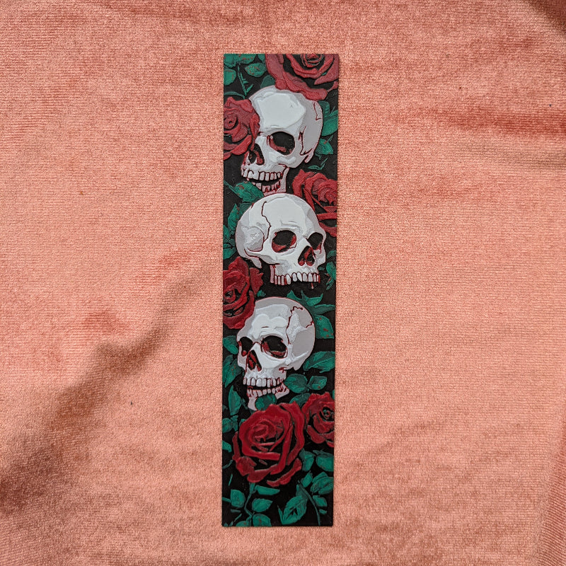 Left Skull & Rose Bookmark | Gothic Reader Gift