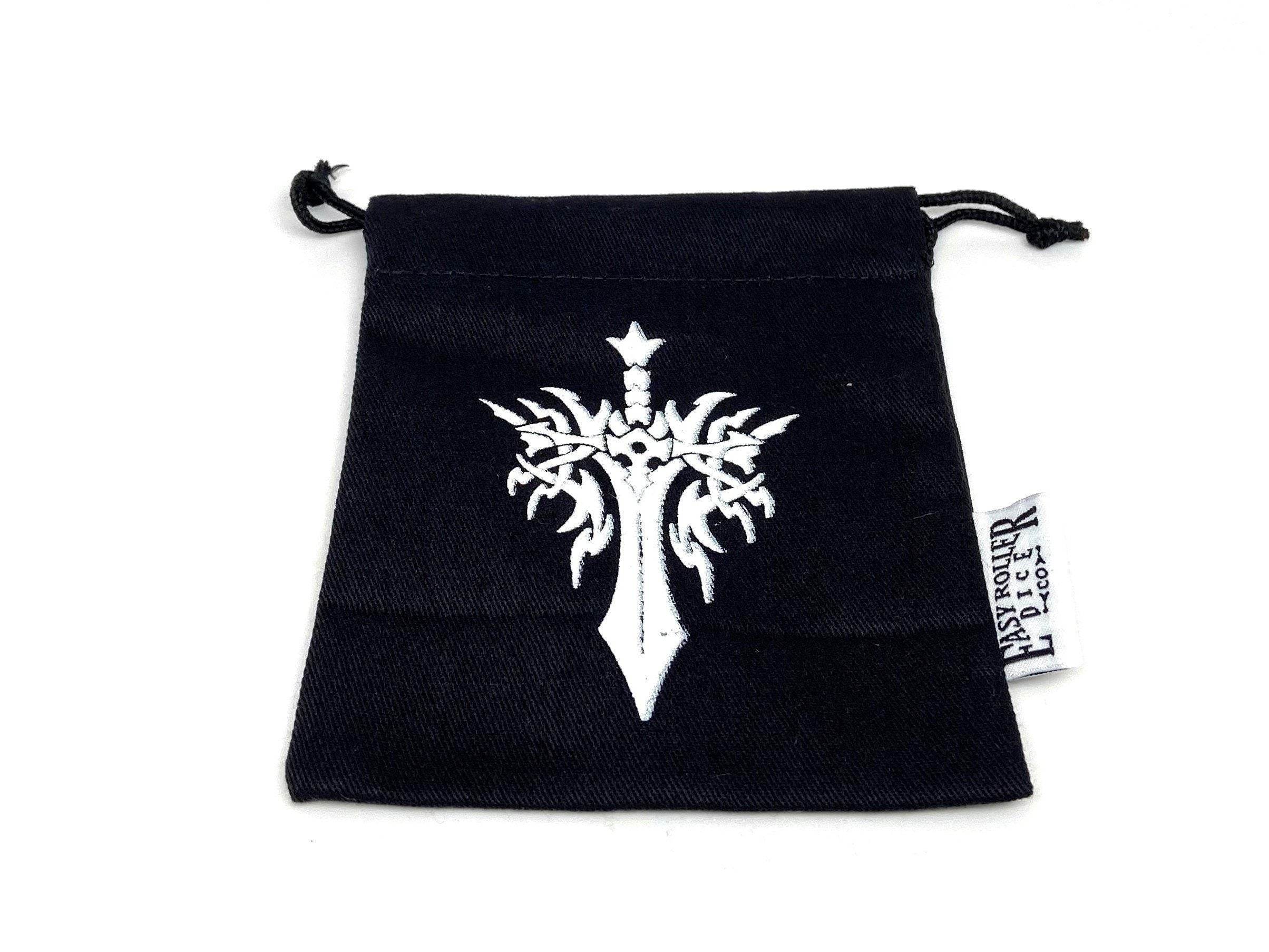 Small Cotton Twill Dice Bag - Sword Design - 