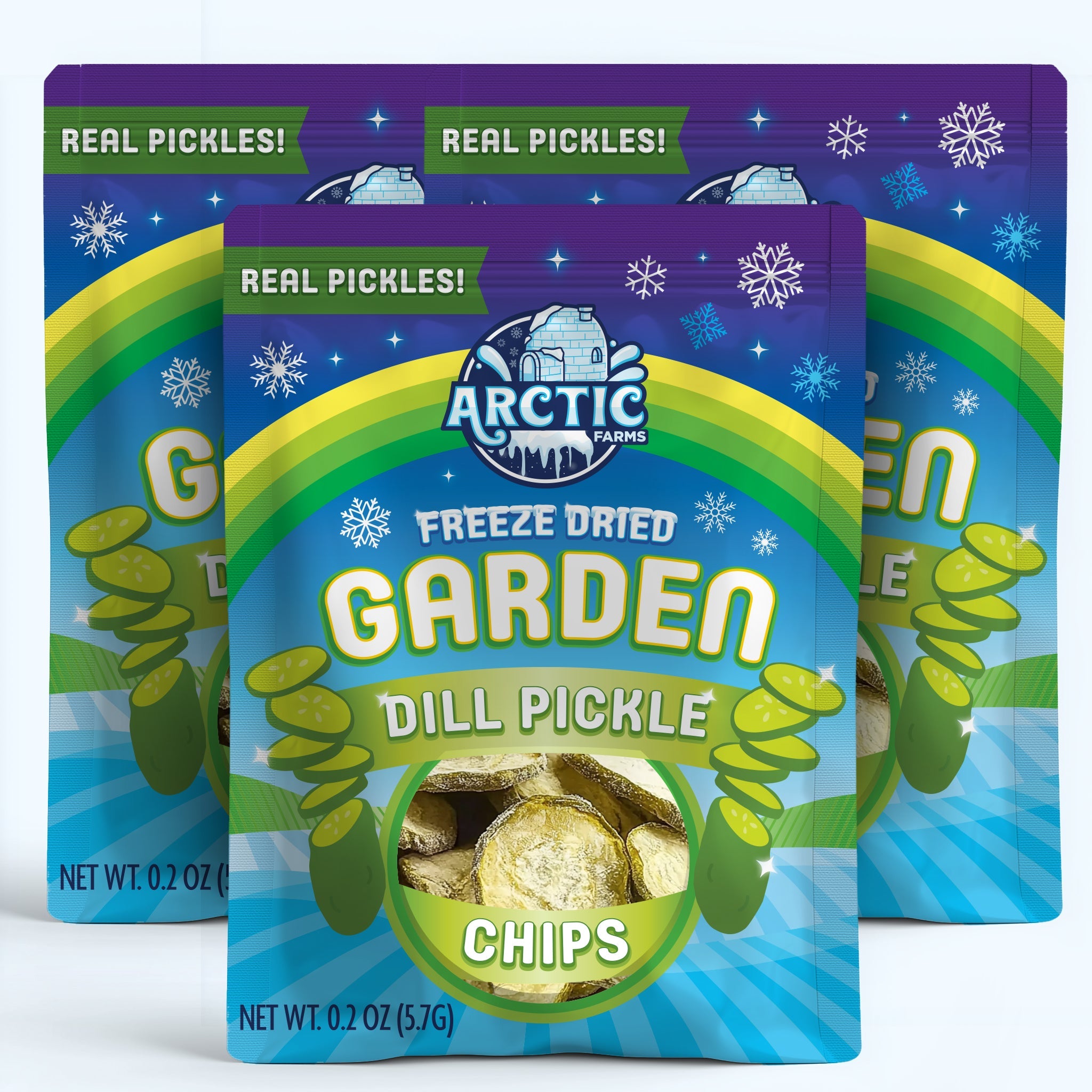 Freeze Dried Dill Pickle Chips (Less Salty)