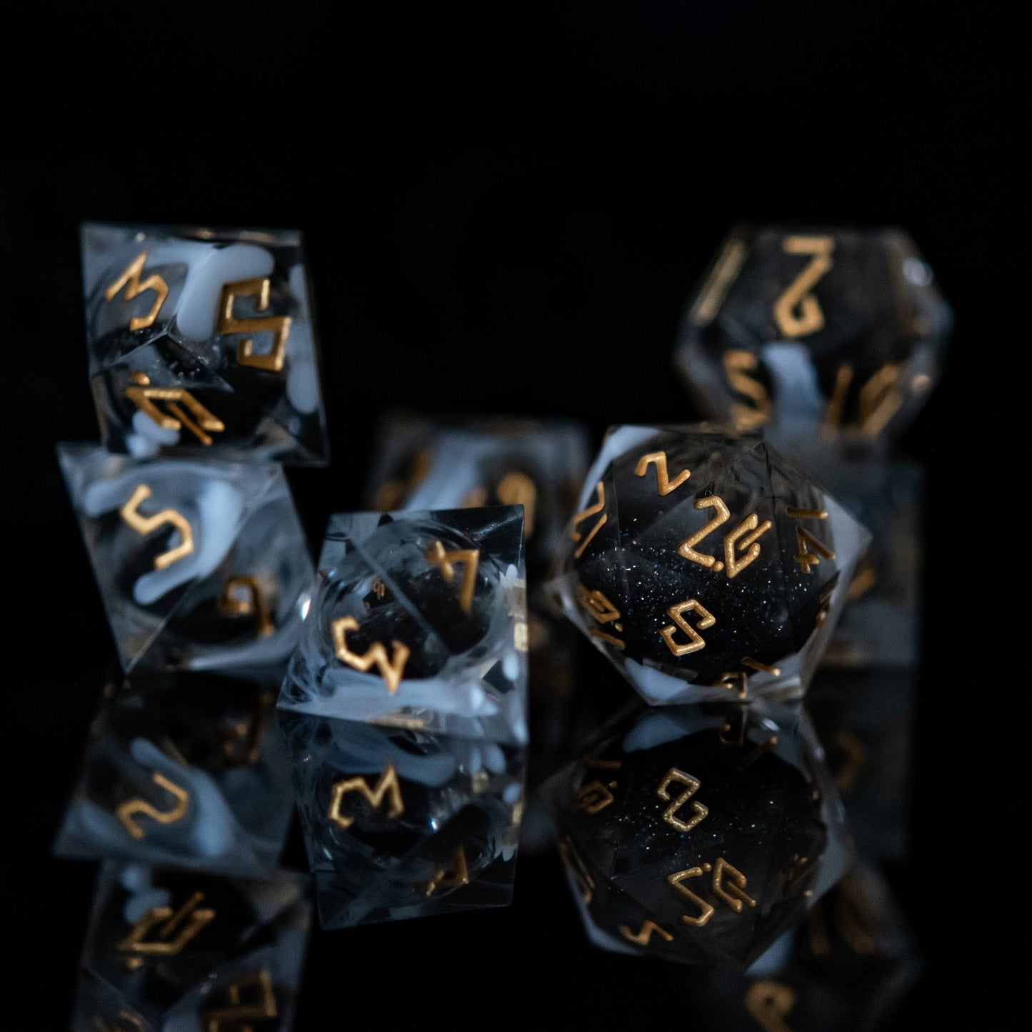 Smoke and Mirrors Liquid Core Dice Set