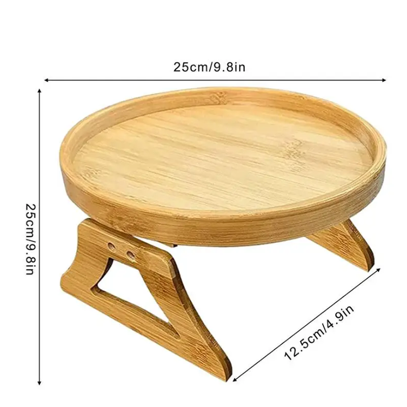 Sofa Dice Tray Table Natural Bamboo