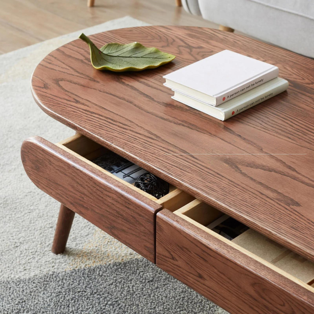 Solid Wood Capsule Centre Table with Drawers