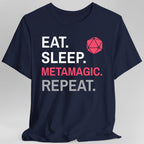 Sorcerer Class T-Shirt – 'Eat, Sleep, Metamagic, Repeat'
