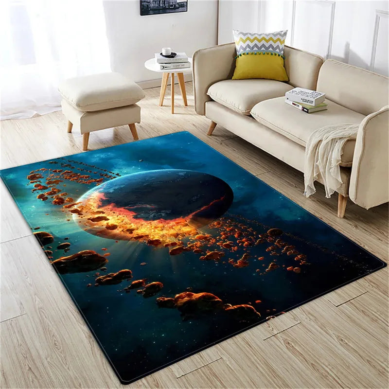 Space Planet Carpet Starry Sky Carpets In The Living Room Rug Illusion Rugs Home Decoration Bedroom Mat Children Carpet Area Rug