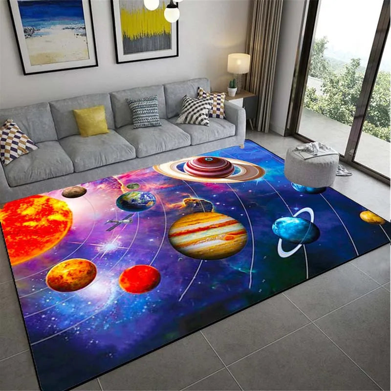 Space Planet Carpet Starry Sky Carpets In The Living Room Rug Illusion Rugs Home Decoration Bedroom Mat Children Carpet Area Rug