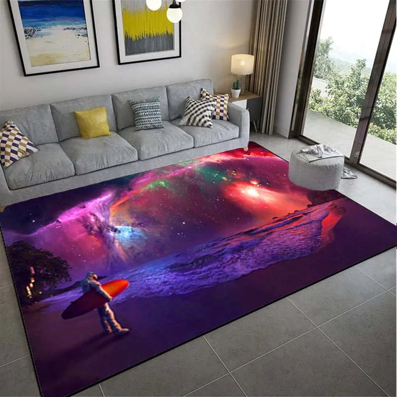 Space Planet Carpet Starry Sky Carpets In The Living Room Rug Illusion Rugs Home Decoration Bedroom Mat Children Carpet Area Rug