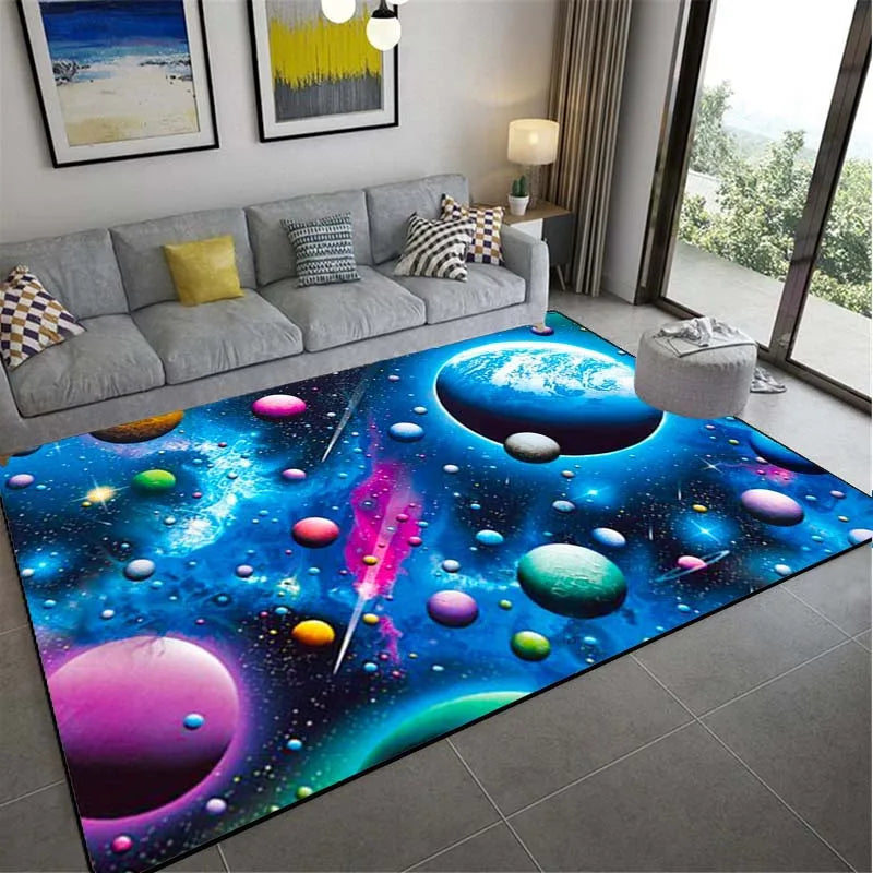 Space Planet Carpet Starry Sky Carpets In The Living Room Rug Illusion Rugs Home Decoration Bedroom Mat Children Carpet Area Rug