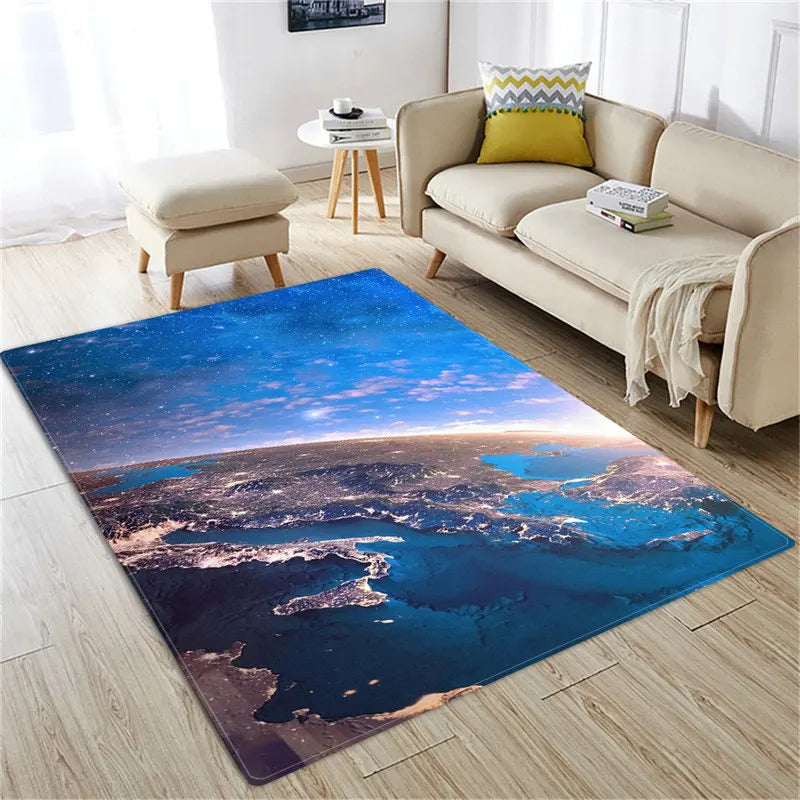 Space Planet Carpet Starry Sky Carpets In The Living Room Rug Illusion Rugs Home Decoration Bedroom Mat Children Carpet Area Rug