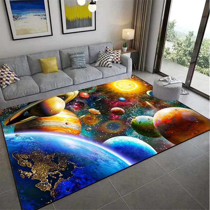 Space Planet Carpet Starry Sky Carpets In The Living Room Rug Illusion Rugs Home Decoration Bedroom Mat Children Carpet Area Rug