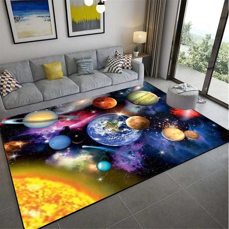 Space Planet Carpet Starry Sky Carpets In The Living Room Rug Illusion Rugs Home Decoration Bedroom Mat Children Carpet Area Rug