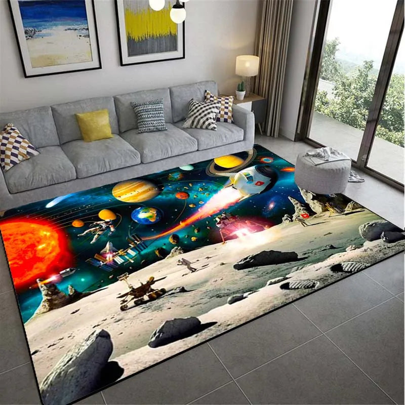 Space Planet Carpet Starry Sky Carpets In The Living Room Rug Illusion Rugs Home Decoration Bedroom Mat Children Carpet Area Rug