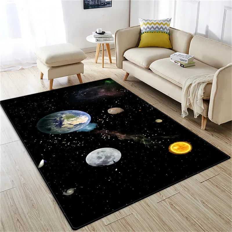 Space Planet Carpet Starry Sky Carpets In The Living Room Rug Illusion Rugs Home Decoration Bedroom Mat Children Carpet Area Rug