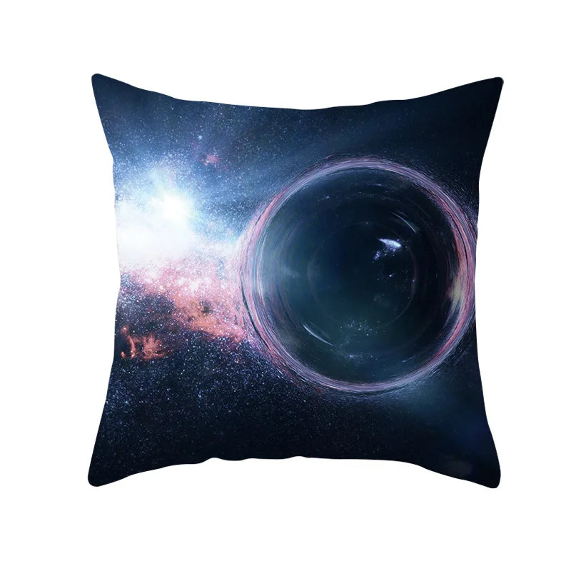 Space science fiction black hole pattern cushion cover for home living room sofa bedroom decorative pillowcase