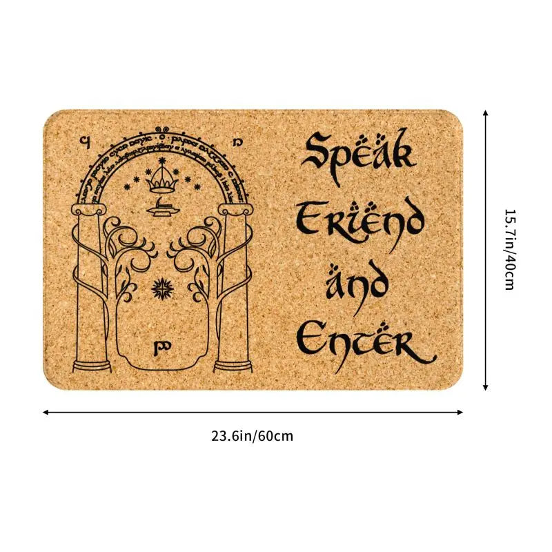 Speak Friend And Enter Front Floor Door Entrance Mat Outdoor Kitchen Bath Doormat Balcony Welcome Carpet Rug