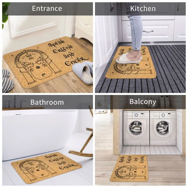 Speak Friend And Enter Front Floor Door Entrance Mat Outdoor Kitchen Bath Doormat Balcony Welcome Carpet Rug