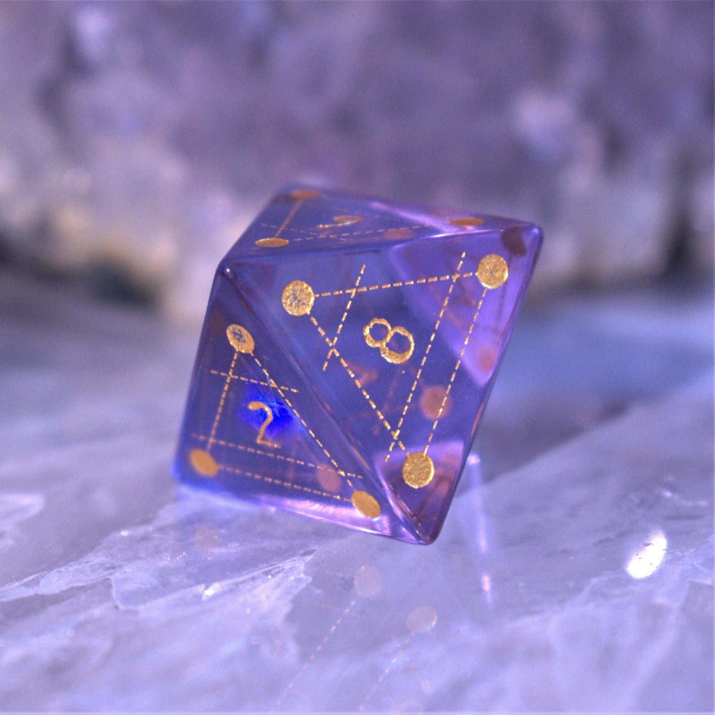 Spellcaster Purple Glass Dice Set