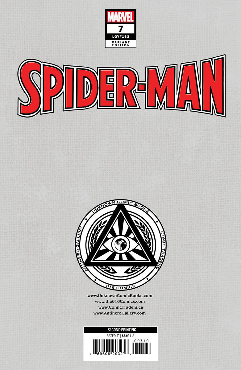 Spider-Man #7 2Nd Printing Unknown Comics Nicoletta Baldari Exclusive Var (05/17/2023)