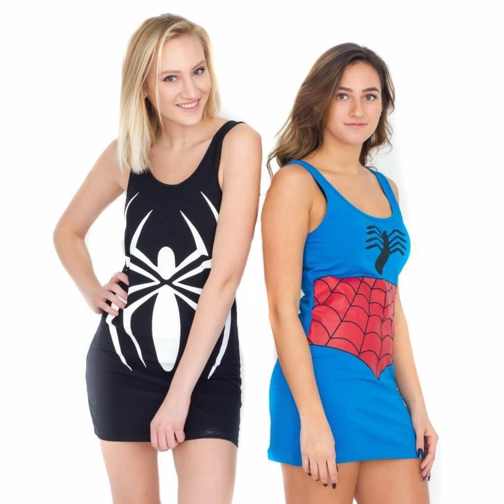 Spider-Man Costume Tunic Tank Dress - XS / Blue