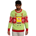 Spongebob LED Reindeer Nose Ugly Christmas Sweater
