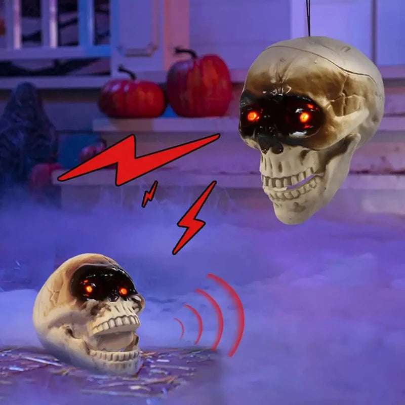 Spooky Skull Heads Halloween Decor Skull Heads With Motion Sensor Halloween Decorations Scary Sound Spooky Decoration