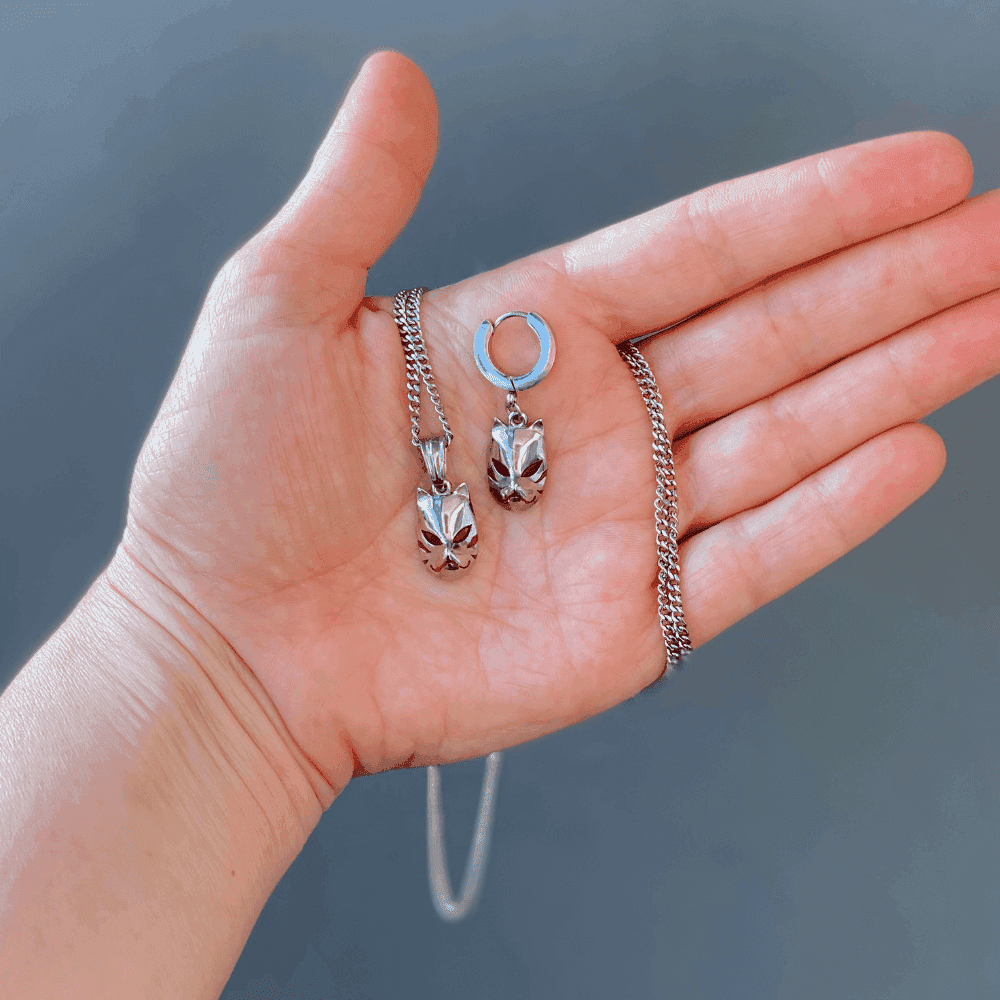 Naruto™ Kakashi Anbu Black Ops Earring - Chrome / Single