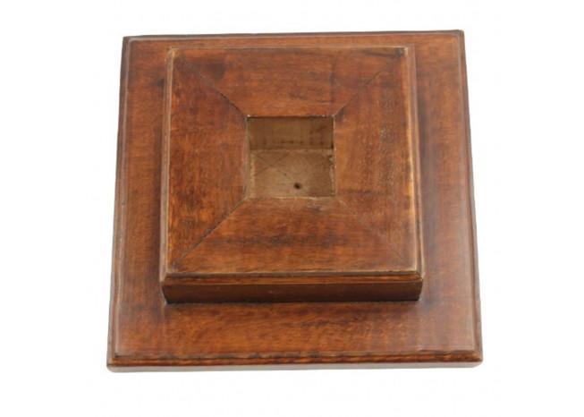 Square Base Wooden Helmet Stand