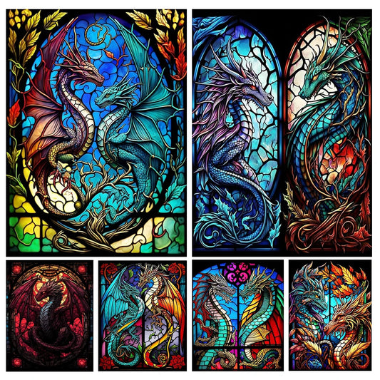 Stained Glass Dragon Diamond Painting