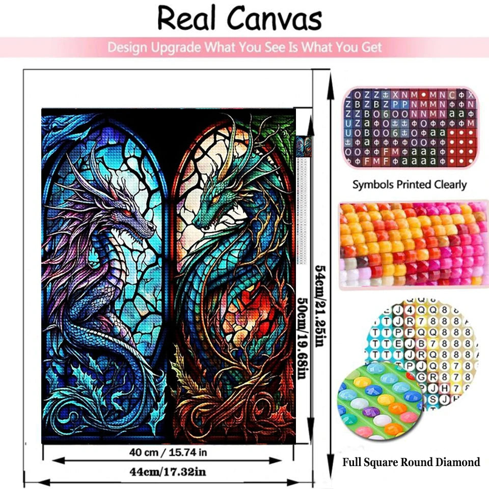 Stained Glass Dragon Diamond Painting