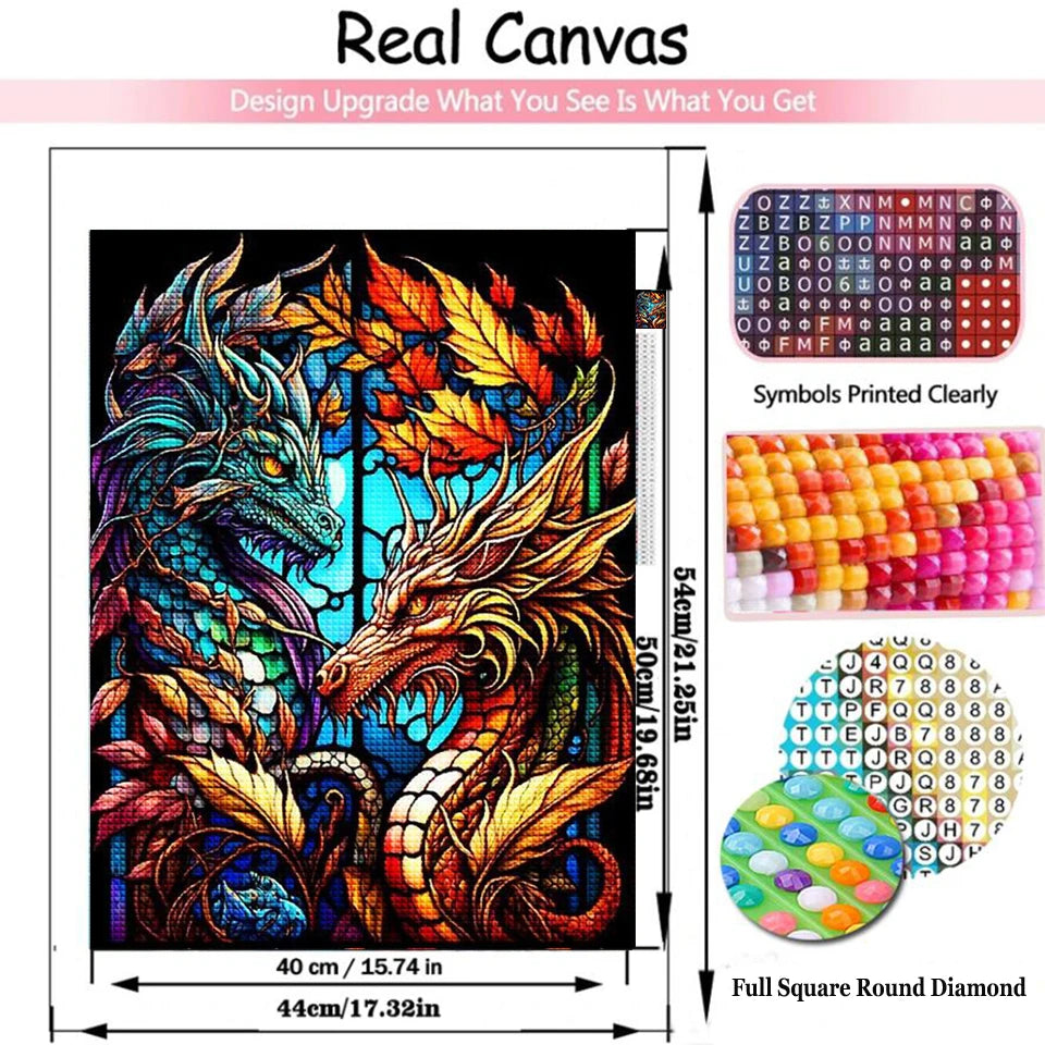 Stained Glass Dragon Diamond Painting