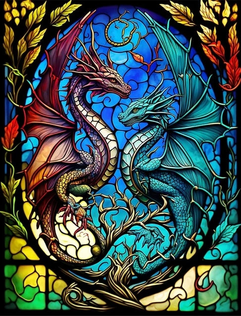 Stained Glass Dragon Diamond Painting