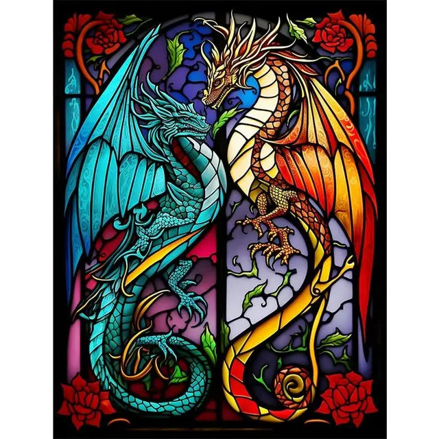 Stained Glass Dragon Diamond Painting