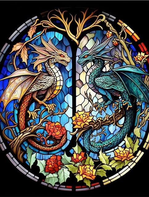 Stained Glass Dragon Diamond Painting