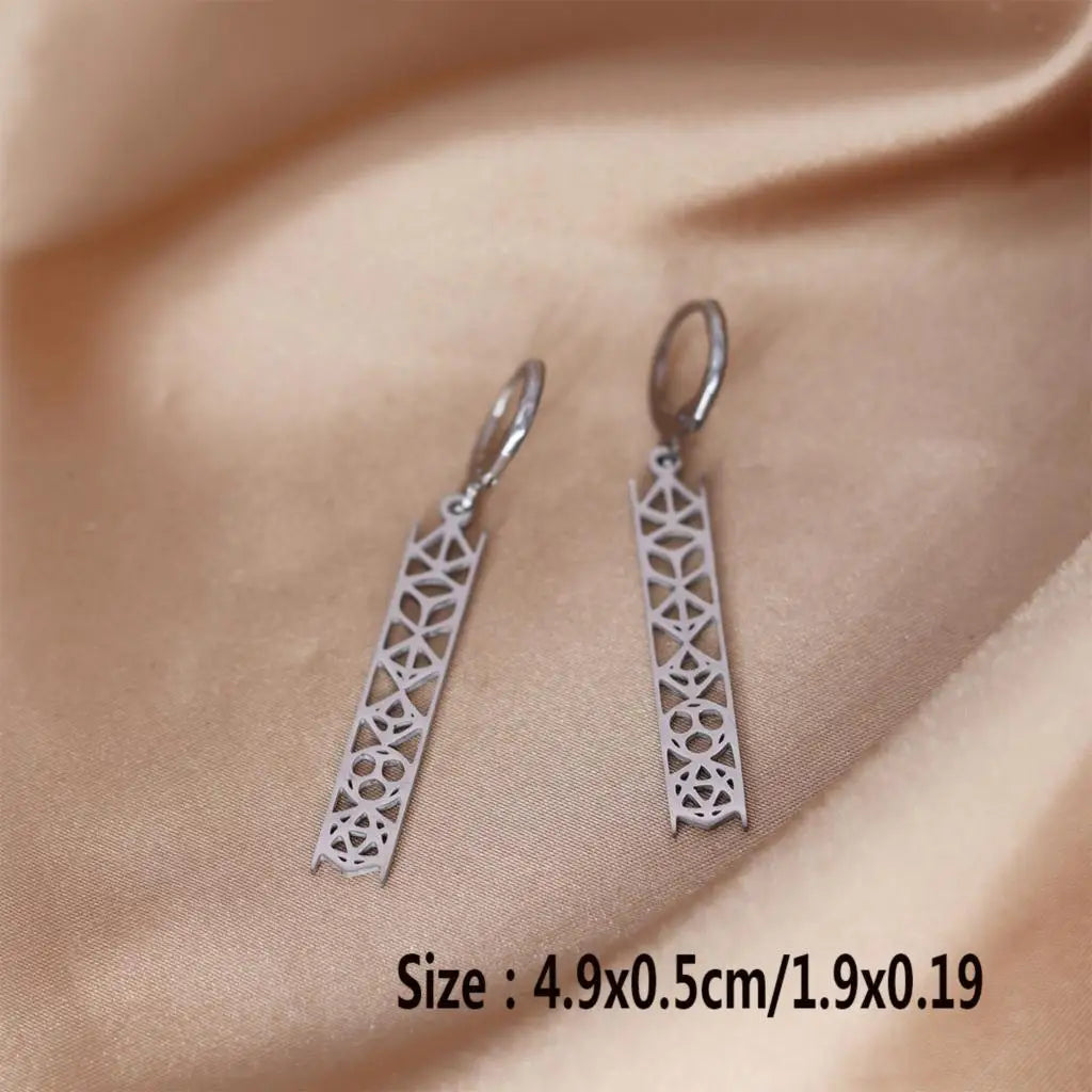 Stainless Steel Dungeons And Dragons Hoop Earrings Women Geometric Vintage Jewelry Earring