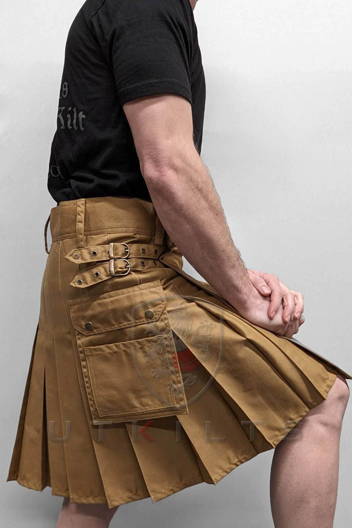 Utility Kilt – GlenLoch, Dark Khaki - 30 / 22