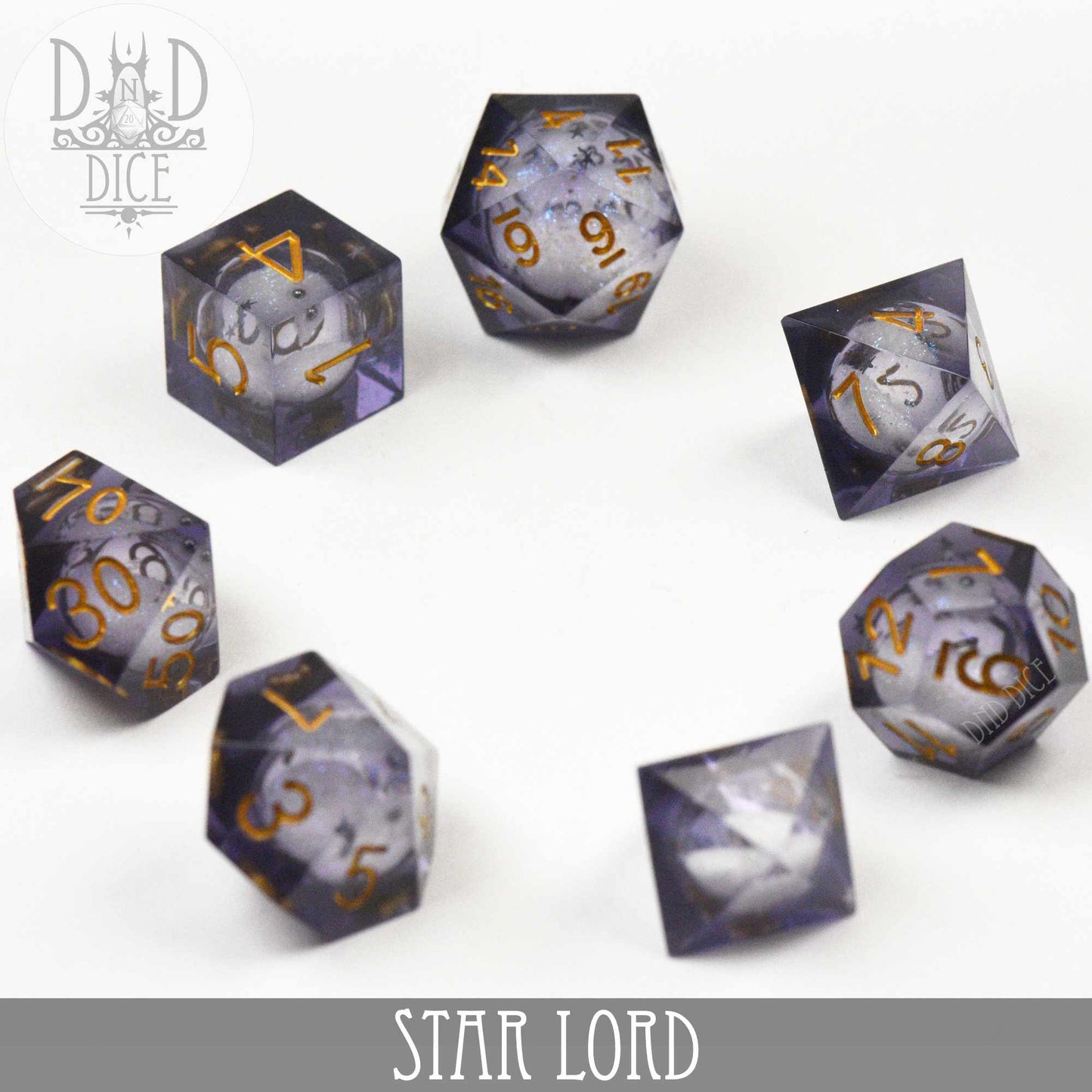 Star Lord Handmade Dice Set (Liquid Core)