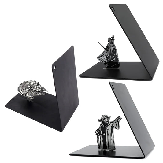 Star Series Spacecraft Book End Gifts Fans Heavy Metal Bookends Book Enthusiasts Office Desktop Bookends Home Office for Men