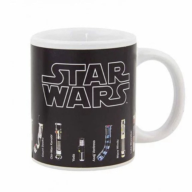 Star war color changing coffee mugs Lightsaber ceramic cups and mugs magic mark drinkware