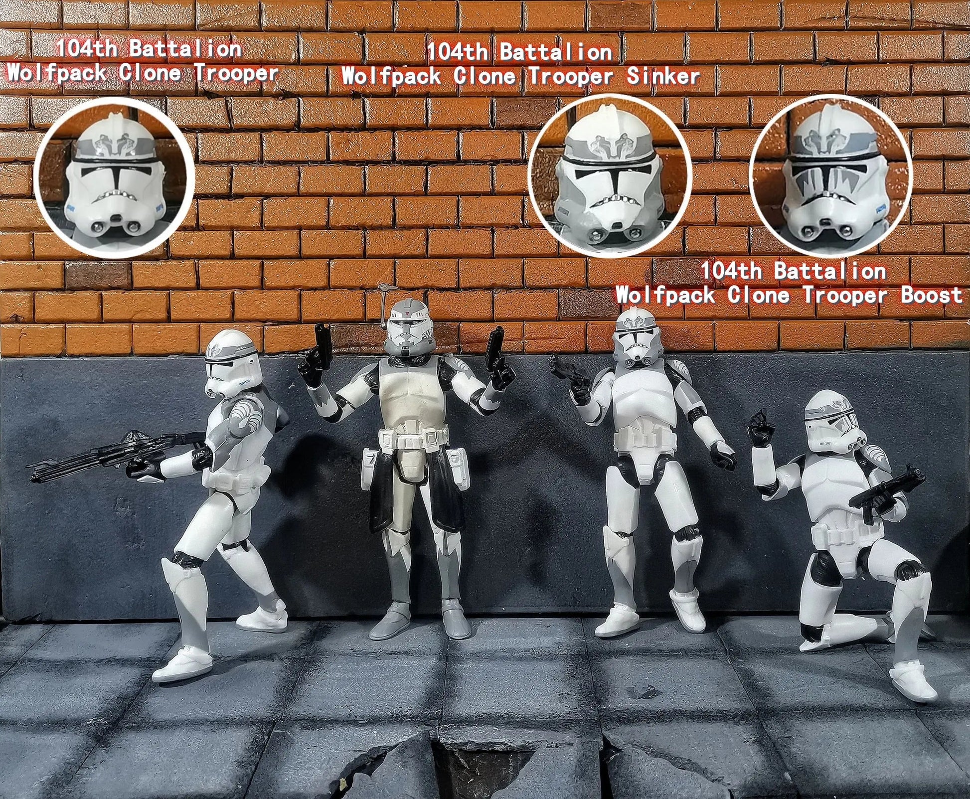 Star Wars 3.75 Inch  Clone Trooper 1/18 501st 104th Wolffepack  212th Cody Action Figure  Hardcase REX Toys Model Loose