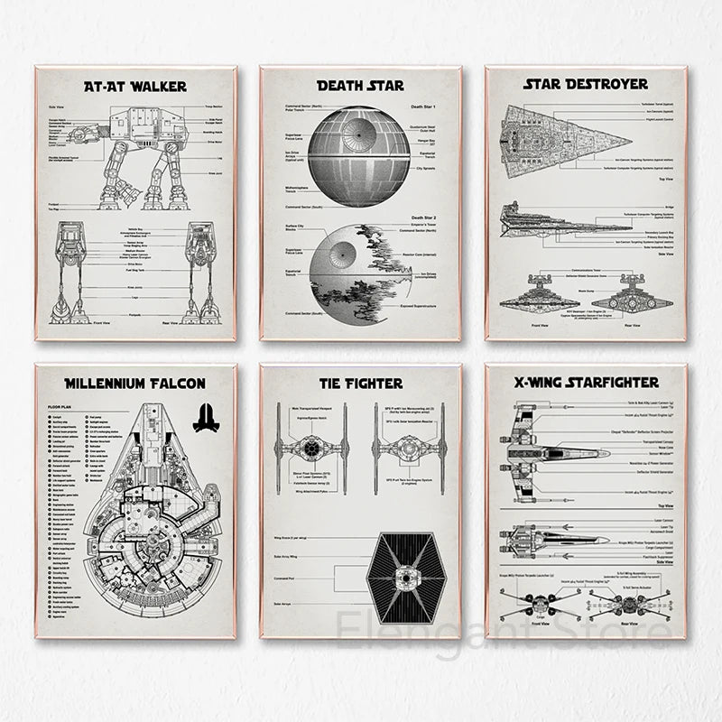 Star Wars Air Vehicle Patent Poster  40x50cm-60x90cm