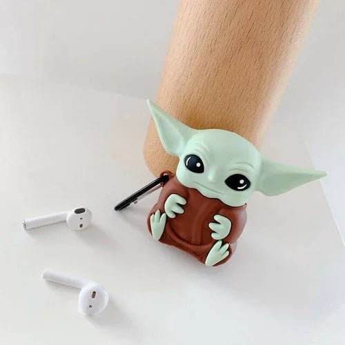Star Wars Airpod Case Mandalorian Baby Yoda Grogu Silicon bumper keychain - 