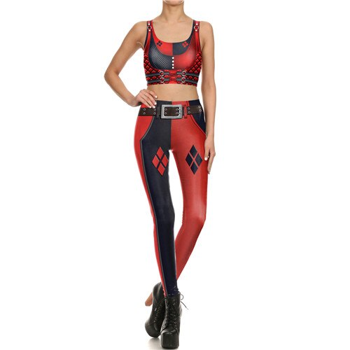 Star Wars Cosplay Costume For Women Wonder Captain America Deadpool Woman Croped Tops Leggings Sets