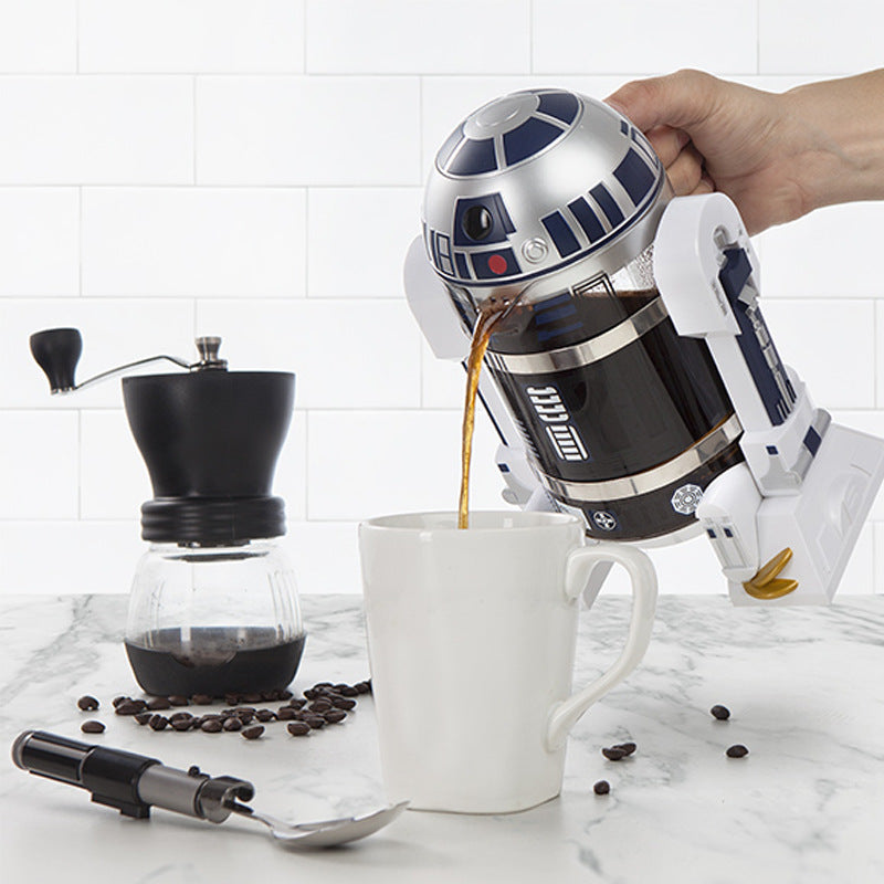 Star Wars R2D2 Robot Mini Home Hand-Poured Coffee Maker Coffee Pot Thermos Pot Mocha French Press Pot