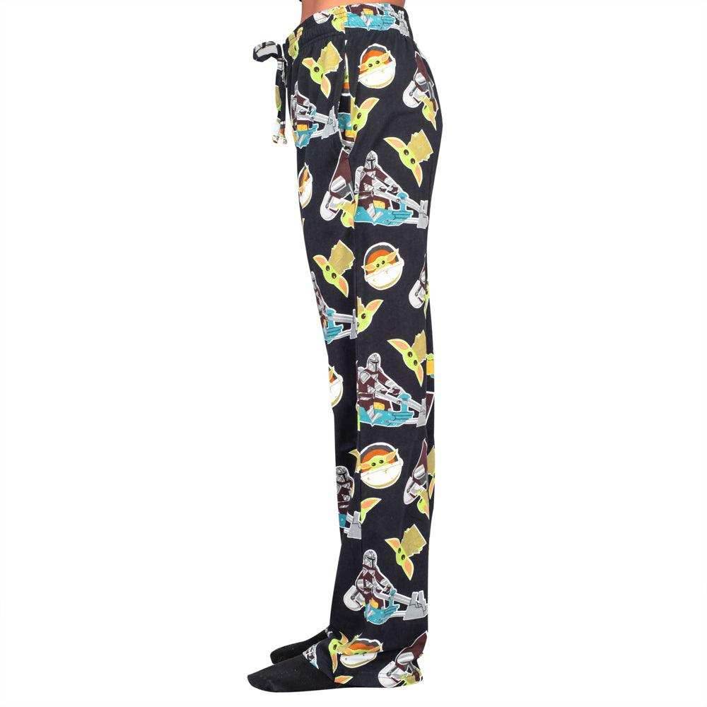 Star Wars The Mandalorian Baby Yoda Pajamas Black Lounge Pants - S