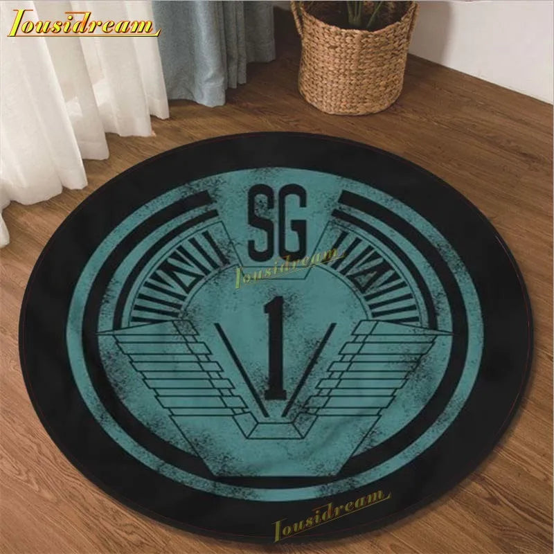 Stargate Carpet Movie Non-slip Floormat Round Area Rug Science Fiction Chairmat Play Mat for Playroom Bedroom Kids Room