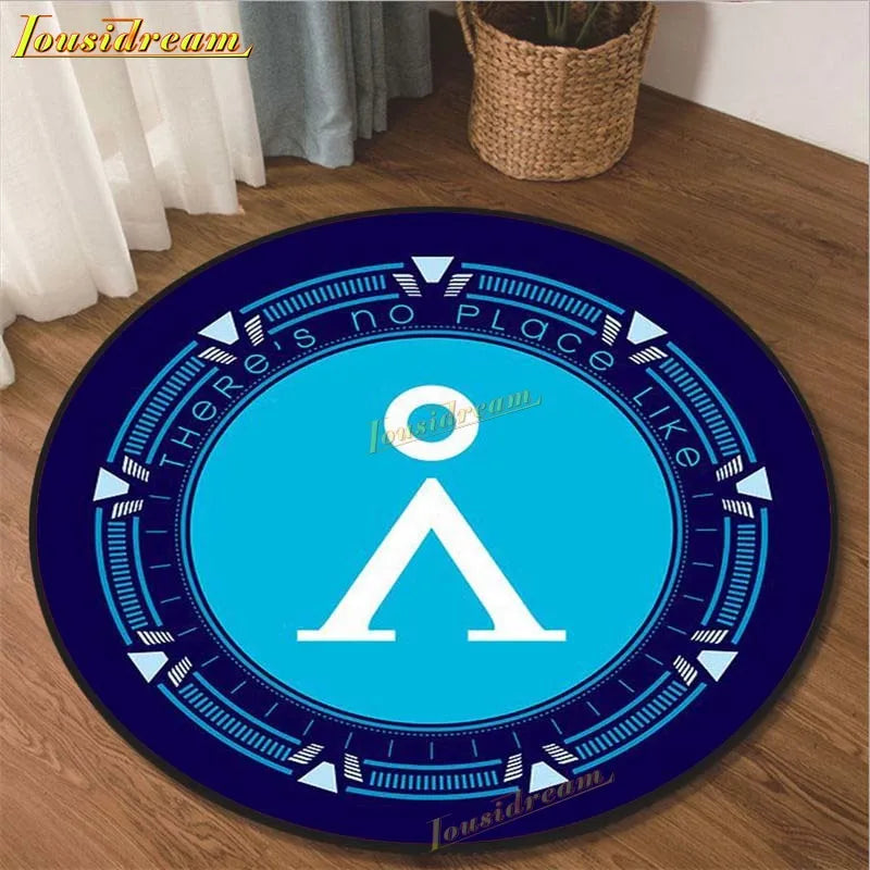 Stargate Carpet Movie Non-slip Floormat Round Area Rug Science Fiction Chairmat Play Mat for Playroom Bedroom Kids Room