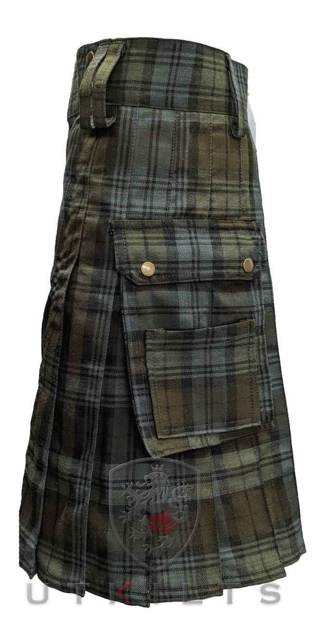 Standard Black Watch Weathered Tartan Utility Kilt - 30 / 22