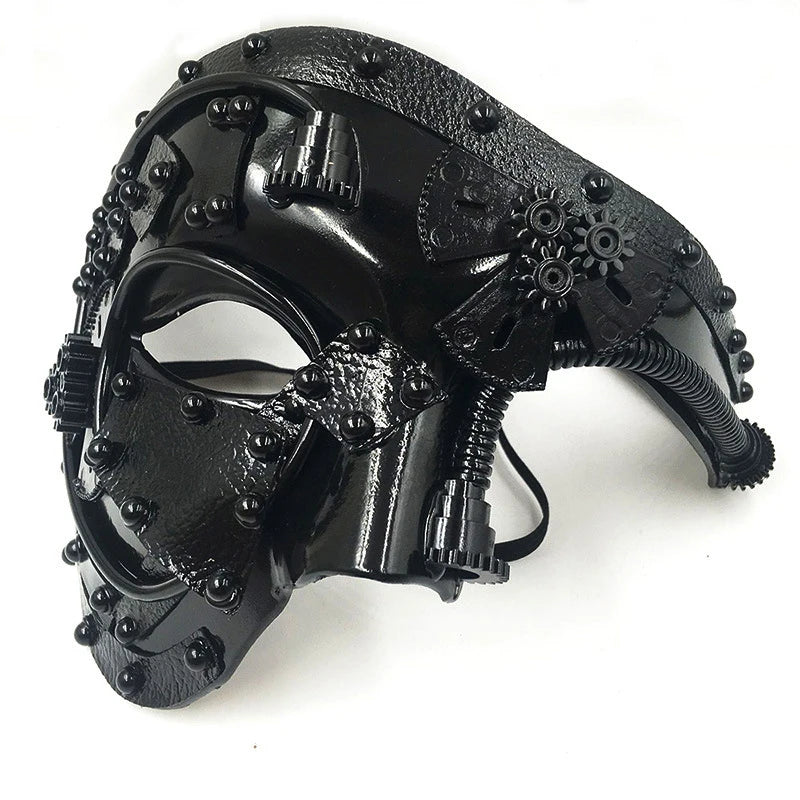 Steampunk  Phantom Masquerade Cosplay Medieval Retro Mask Ball Half Face Men Punk Costume Halloween Party Costume Props