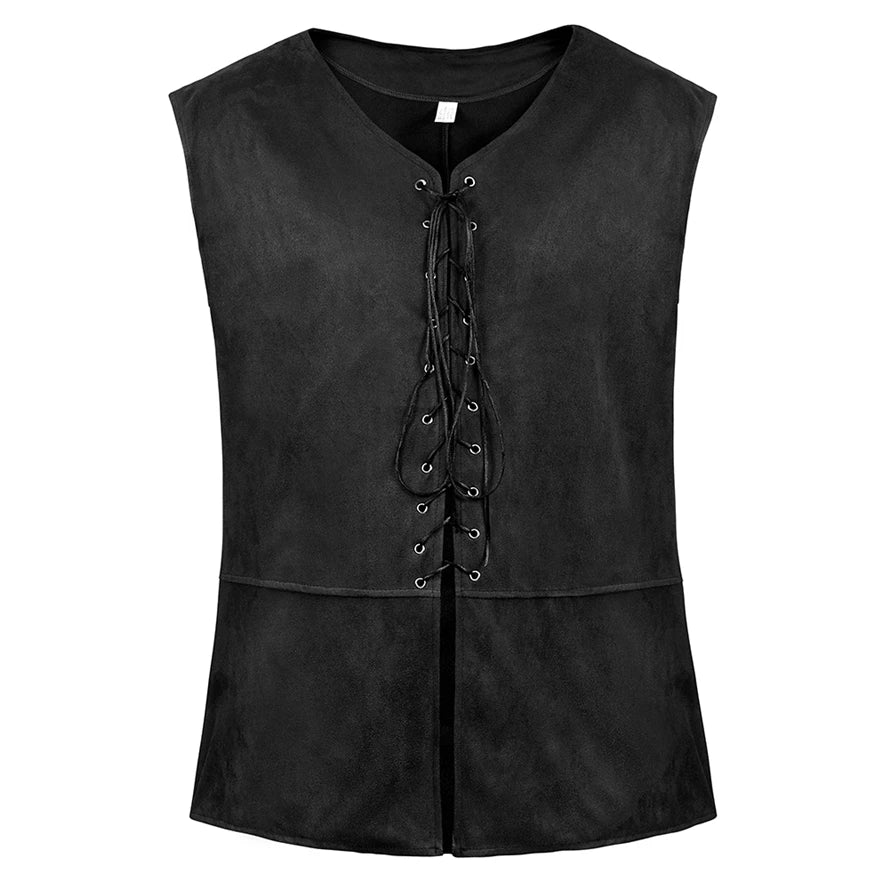 Steampunk Vikings Adult Pirate Vest Plus Size Men Costume Carnval Medieval Renaissance Gothic Sleeveless Vest