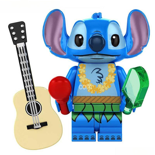 Stitch with Guitar & hula Outfit Lego Disney Minifigures Custom Toys